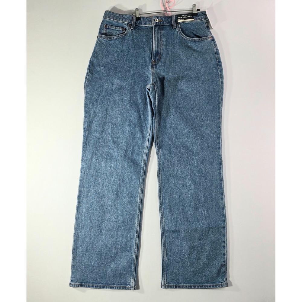 NWT Abercrombie & Fitch Curve Love High Rise 90s Relaxed Jeans Blue 31 Regular